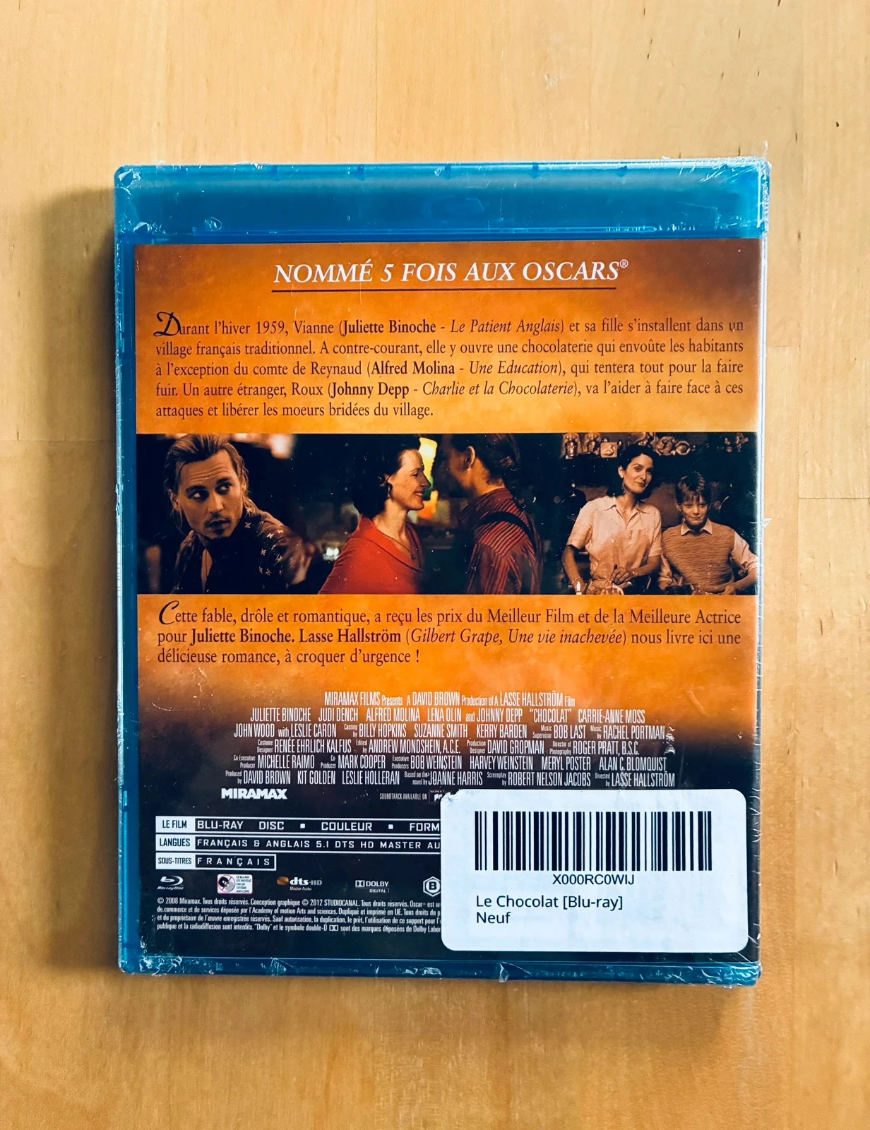Blu-ray Le Chocolat Johnny Depp Juliette Binoche. – photo 2